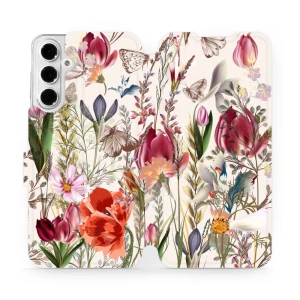 Etui z klapką do Galaxy A16 5G, Mobiwear Book, bukiet kwiatów