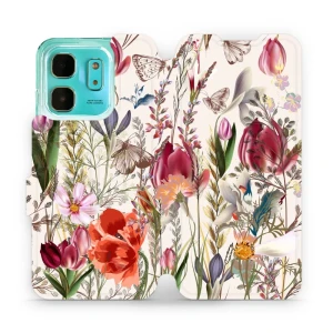 Etui z klapką do Infinix Hot 50i, Mobiwear Book, bukiet kwiatów