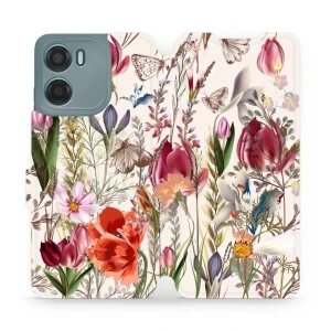 Etui z klapką do Motorola Moto G05, Mobiwear Book, bukiet kwiatów