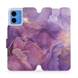 Etui z klapką do Motorola Moto G14, Mobiwear Book, fioletowe