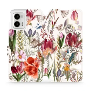 Etui z klapką do Motorola Moto G73 5G, Mobiwear Book, bukiet kwiatów