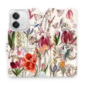 Etui z klapką do Oppo A40M, Mobiwear Book, bukiet kwiatów