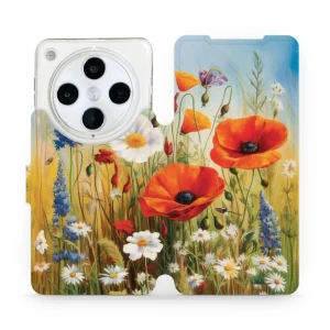Etui z klapką do Oppo Find X8 Pro, Mobiwear Book, łąkowe kwiaty