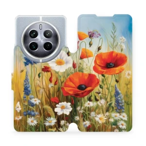 Etui z klapką do Realme 12 Pro+, Mobiwear Book, łąkowe kwiaty
