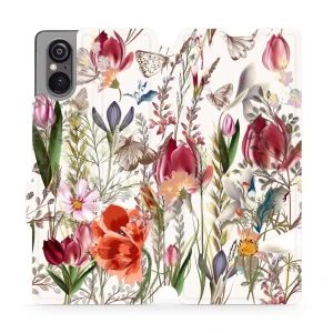 Etui z klapką do Sony Xperia 5 V, Mobiwear Book, bukiet kwiatów