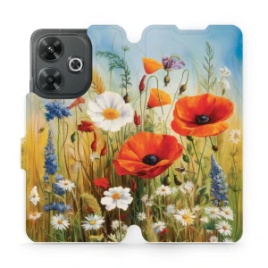 Etui z klapką do Xiaomi Redmi 13 4G, Mobiwear Book, łąkowe kwiaty