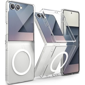 Etui Ringke Slim Magnetic do MagSafe, do Galaxy Z Flip7, przezroczysto-białe