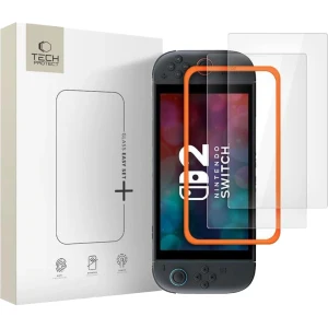 OUTLET: Szkło hartowane Tech-Protect Easy Set+ do Nintendo Switch 2, z ramką aplikacyjną, 2 sztuki