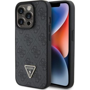 OUTLET: Etui Guess Hardcase Leather 4G Diamond Triangle do iPhone 15 Pro Max, czarne