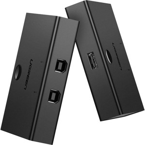 Przełącznik Ugreen Sharing Switch 2in1 Out 30345, 2xUSB-B - USB-A, czarny