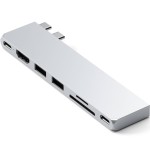 HUB USB-C do MacBook, Satechi Pro Hub Slim, USB4 / USB-C / HDMI / 2x USB-A / czytnik kart SD/microSD, srebrny