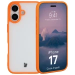 Etui Bizon Case Angelo do iPhone 17, półprzezroczyste z pomarańczową ramką