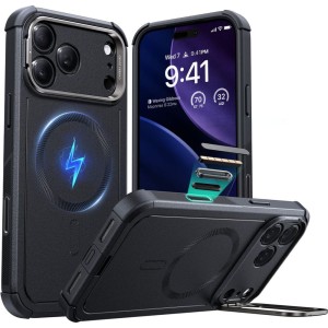 Etui ESR Cyber Tough Case Kickstand do MagSafe do iPhone 17 Pro Max, czarne