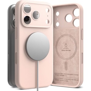 Etui Ringke Silicone Magnetic CC do MagSafe do iPhone 17 Pro, piaskowe