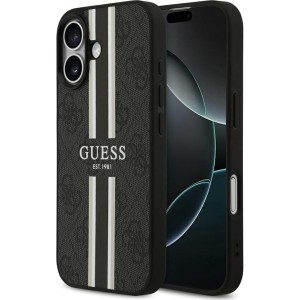 Etui Guess Hardcase 4G Printed Stripes do MagSafe do iPhone 17, czarne