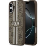 Etui Guess Hardcase 4G Printed Stripes do MagSafe do iPhone 17, brązowe