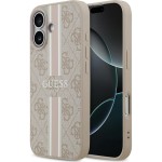 Etui Guess Hardcase 4G Printed Stripes do MagSafe do iPhone 17, różowe
