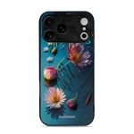 Etui ochronne do iPhone 17 Pro Max, Mobiwear Glossy Case, niebiesko-kwieciste