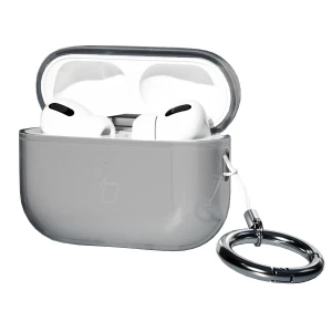 Elastyczne etui z karabińczykiem Bizon Case Headphone Clear do AirPods Pro 3, przeźroczysto-czarne