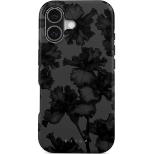 Etui Burga Nucturnal Tough Magnetic do iPhone 17, czarne z kwiecistym wzorem