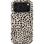 Etui Burga Almond Latte Tough Magnetic do iPhone 17 Pro, beżowe z czarnymi kropkami