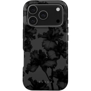 Etui Burga Nucturnal Tough Magnetic do iPhone 17 Pro, czarne z kwiecistym wzorem