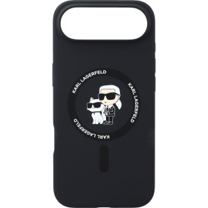 Etui Karl Lagerfeld Hardcase Silicone Karl & Choupette Body Ring do MagSafe do iPhone Air, czarne