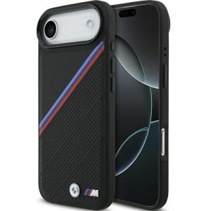 Etui BMW M Tricolor Metal Logo do MagSafe do iPhone Air, czarne
