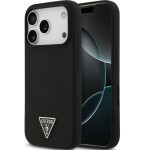 Etui Guess Hardcase Silicone Triangle Logo do MagSafe do iPhone 17 Pro Max, czarne