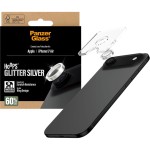 Szkło hartowane na aparat z aplikatorem PanzerGlass Hoops Glitter Silver Camera Lens Protector do iPhone Air, przezroczysto-srebrne