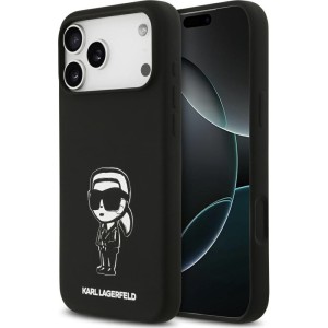 Etui Karl Lagerfeld Silicone KL Sketch Logo do MagSafe do iPhone 17 Pro Max, czarne