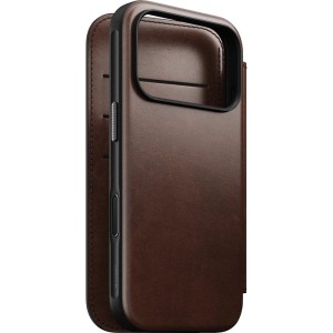 Etui z klapką Nomad Modern Leather Folio Horween Series do MagSafe, do iPhone 17 Pro, rustykalne brązowe