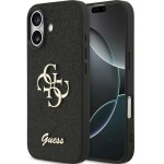 Etui Guess Fixed Glitter Big 4G do iPhone 17, czarno-brokatowe