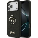 Etui Guess Fixed Glitter Big 4G do iPhone 17 Pro Max, czarno-brokatowe