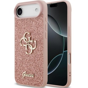 Etui Guess Fixed Glitter Big 4G do iPhone Air, różowo-brokatowe