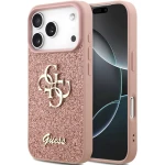 Etui Guess Fixed Glitter Big 4G do iPhone 18 Pro / 17 Pro, różowo-brokatowe