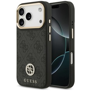 Etui Guess 4G Strass Logo do MagSafe do iPhone 17 Pro, czarne