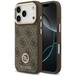 Etui Guess 4G Strass Logo do MagSafe do iPhone 17 Pro, brązowe