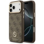 Etui Guess 4G Strass Logo do MagSafe do iPhone 17 Pro Max, brązowe