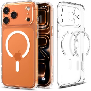 Etui Spigen Ultra Hybrid Mag do MagSafe do iPhone 17 Pro, przezroczysto-białe