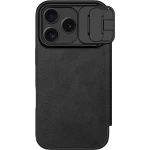 Etui z klapką i ochroną aparatu Nillkin Qin Pro do iPhone 18 Pro / 17 Pro, czarne