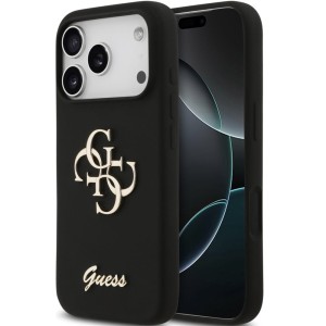 Etui Guess Hardcase Silicone Big 4G Script do iPhone 17 Pro, czarne