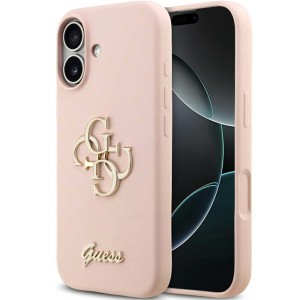 Etui Guess Hardcase Silicone Big 4G Script do iPhone 17, jasnoróżowe