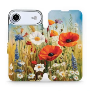 Etui z klapką do iPhone Air, Mobiwear Book, łąkowe kwiaty