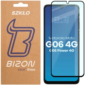Szkło hartowane Bizon Glass Edge do Motorola Moto G06 4G / G06 Power 4G, czarna ramka