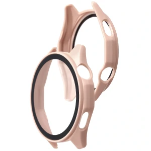 Etui ze szkłem do zegarka Bizon Case Watch Adamo do Huawei Watch GT6 46 mm, różowe