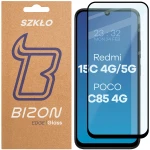 Szkło hartowane Bizon Glass Edge do Xiaomi Redmi 15C 4G / 5G / POCO C85 4G, czarna ramka