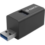 HUB, adapter aluminiowy Orico Mini 3in1 USB HUB, 1x USB-A 3.0, 2x USB-A 2.0, czarny
