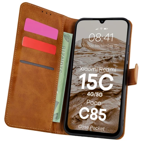 bizon-case-pocket-xiaomi-redmi-15c-4g-5g-poco-c85-173mm-brown-01.webp