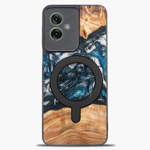 Drewniane etui do Motorola Moto G55 5G, Bewood Unique Planets Ziemia do MagSafe